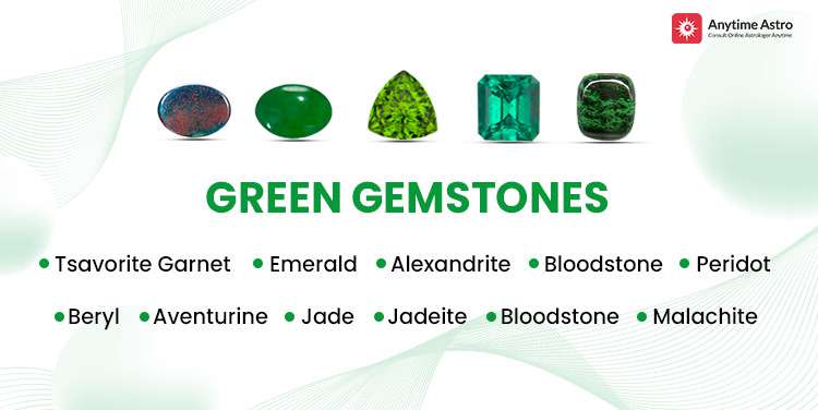 List of green color gemstones names and pictures