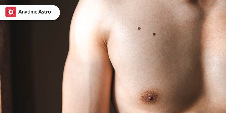 meaning of mole on chest back and ribs for male and female