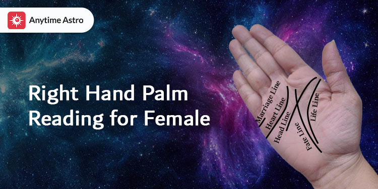 Right hand palm reading for female