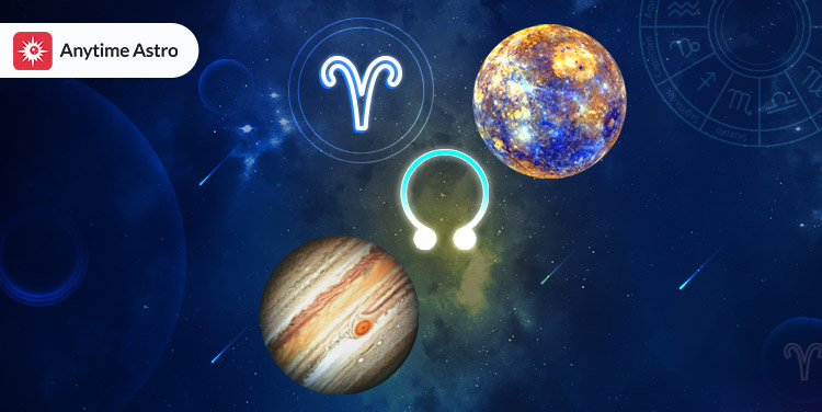 effects on zodiac sign by rahu mercury jupiter conjunction in aries