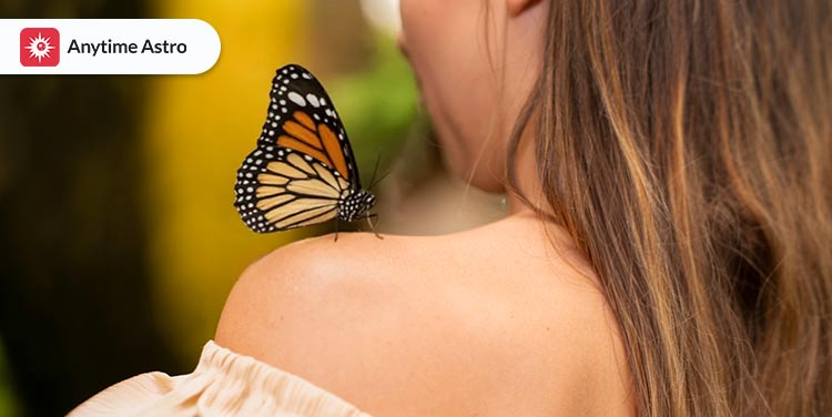spiritual meaning of a butterfly landing on the shoulders