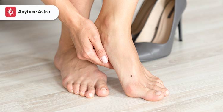 astrological meaning of mole on left foot female